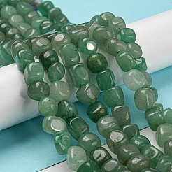 天然石グリーンアベンチュリンビーズ連売り  タンブルストーン  ナゲット  7~9.5x9~11x7~11mm  穴：1mm  約42~43個/連  15.75''~15.94''（40~40.5センチメートル）&nbsp;G-F464-04A