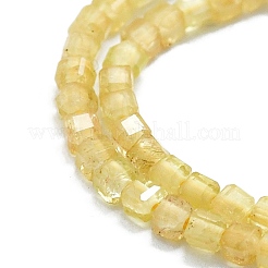 天然黄色のアパタイトビーズ連売り  多面カット  キューブ  2x2x2mm  穴：0.6mm  約182個/連  15.16''~15.55''（38.5~39.5センチメートル）&nbsp;G-P457-B01-13