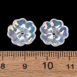 不透明なメッキアクリルビーズ  虹色の  花  透明  13x13x4mm  穴：1.5mm&nbsp;AC-CBA99FE-03-I