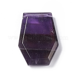 天然石アメジストペンダント  ポリゴンのチャーム  21~26x16~19x6mm  穴：1mm&nbsp;G-C002-01G