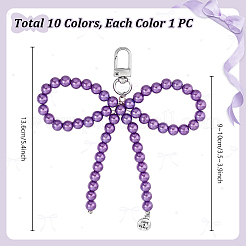 10Pcs 10 Colors Bowknot Acrylic Pendant Decoration&nbsp;HJEW-PH01952