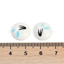White and Black Flat Round Cartoon Resin Cabochons&nbsp;LS-CRES-Q009-01H