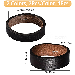 2 Bags 2 Colors Cowhide Leather Loop Keepers&nbsp;FIND-HY0003-61