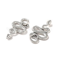 合金のチベット風チャーム  スネークチャーム  アンティークシルバー  42.5x24x3.5mm  穴：7x3mm  約106個/500g&nbsp;TIBE-B001-14AS