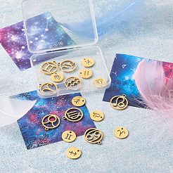 24Pcs 304 Stainless Steel Pendants&nbsp;STAS-TA0001-30G