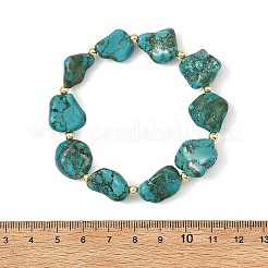 Dyed Natural Magnesite Nuggets Beaded Stretch Bracelets for Women&nbsp;BJEW-JB14253