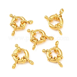 真鍮のスプリングリングの留め金  ゴールドカラー  11x5mm  チューブベイル: 8.5x4.5x1.5mm  穴：2mm&nbsp;X-KK-L082B-01G