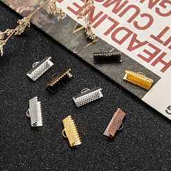 混合鉄リボンカシメエンドパーツ  ミックスカラー  16x8mm  穴：1mm  約345個/200g&nbsp;E183-M
