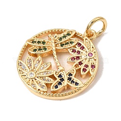 Brass Micro Pave Colorful Cubic Zirconia Pendants&nbsp;CU-CBA6344-03G
