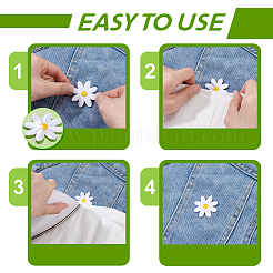 60Pcs 4 Styles Daisy Polyester Embroidery Cloth Iron On/Sew On Patches&nbsp;DIY-GA0008-79