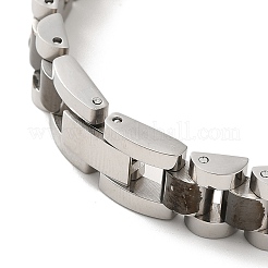 304ステンレススチールブレスレット  バンドメンズブレスレットウォッチ  混合スタイル  ガンメタ色＆ステンレス鋼カラー  200x10mm&nbsp;BJEW-I129-I-A