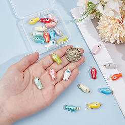 24Pcs 12 Colors Fish-Shaped Evil Eye Porcelain Pendants&nbsp;PALLOY-PH01867