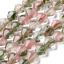 内側の花の手作りランプワークビーズ連売り  シェル形状  ミックスカラー  11x12x7mm  穴：1mm  約24個/連  10.24インチ（26cm）&nbsp;LA-CBA3F7A-02