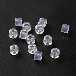 透明なアクリルビーズ  銀粉末と  コラム  透明  6.5x5.5mm  穴：2mm  約2800個/500g&nbsp;OACR-L013-019