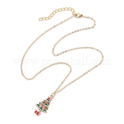3Pcs 3 Styles Christmas Tree Bell Flower Alloy Enamel Pendant Necklaces for Women&nbsp;NJEW-JN05130-02
