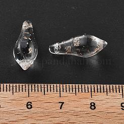 手作りゴールドパウダー入りランプワークビーズ  ティアドロップ  ミックスカラー  19x8mm  穴：1mm&nbsp;LAMP-M024-01H