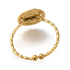 星付きリング 304 ステンレススチール オープンカフリング 女性用  18KGP本金メッキ  usサイズ8 1/2(18.5mm)&nbsp;RJEW-F161-02G-08
