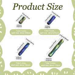 240個 24種類のガラスツイストビューグルビーズ  メタリックカラー  ミックスカラー  5~12x2mm  10g /スタイル&nbsp;SEED-YW0003-12