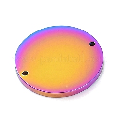 304ステンレススチールリンクコネクター  鏡面研磨仕上げ  イオンプレーティング（ip）  フラットラウンド  虹色  16x1.5mm  穴：1mm&nbsp;STAS-I311-15C-RC