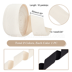 2個 2色 10ヤード フラットポリコットンリボン  衣類用アクセサリー  ミックスカラー  2インチ（50mm）  約10ヤード/個  1pc /カラー&nbsp;OCOR-GA0001-68B