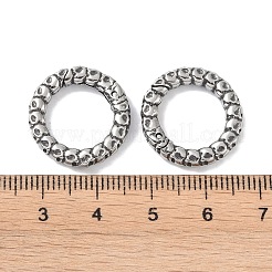 チベットスタイル 316 外科用ステンレス鋼スプリングゲートリング  アンティークシルバー  19.5x3.5mm&nbsp;STAS-P362-10B-AS