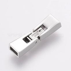 変色しにくい304ステンレススチール製の折りたたみ式留め具  長方形  ステンレス鋼色  25x7x4mm  穴：2x5mm&nbsp;STAS-F122-48P