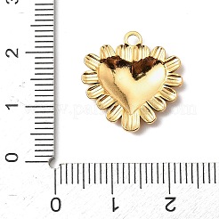 304ステンレスペンダント  ハートチャーム  ゴールドカラー  18.5x18x2.5mm  穴：1.8mm&nbsp;STAS-H482-03G