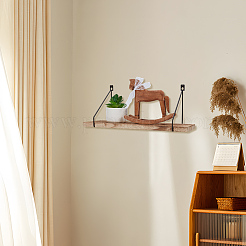 Wooden & Iron Wall Mounted Shelf&nbsp;AJEW-WH0270-948