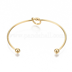 304 Stainless Steel Love Knot Cuff Bangle Making&nbsp;X-MAK-S073-001G