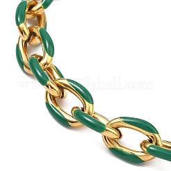304 Stainless Steel Enamel Cable Chain Bracelets for Women&nbsp;BJEW-JB13595