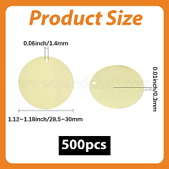 PVCプラスチックペンダント500個  フラットラウンド  ゴールド  28.5x0.3mm  穴：1.4mm&nbsp;KY-GF0001-67A-01