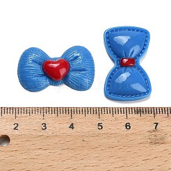 オペーク樹脂カボション  フラワー＆ちょう結び  ドジャーブルー  17~30.5x21~30.5x4.5~7.5mm&nbsp;CRES-I049-02