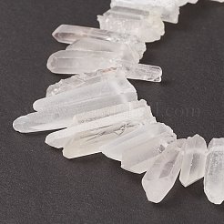 天然水晶先の尖ったビーズ連売り  艶消し  弾丸  多面カット  14~51x4~13x4~12mm  穴：0.8mm  約52~66個/連  15.5インチ〜15.9インチ（39.5~40.5cm）&nbsp;G-L484-03