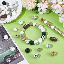 68Pcs 14 Styles Food Grade Eco-Friendly Silicone Beads&nbsp;SIL-GA0001-24B