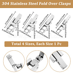 4個 4スタイル 304ステンレススチール時計バンド留め金  ステンレス鋼色  17.5x3.5x3.5mm&nbsp;STAS-BBC0011-16A