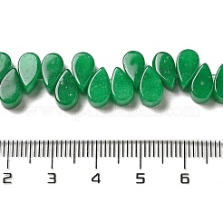 天然石マレーシアジェイドビーズ連売り  染め  ティアドロップ  トップ掘削  9~10x5~5.5x3.5~4mm  穴：0.7mm  約40~48個/連  7.09~7.28''（18~18.5cm）。&nbsp;G-B064-B57
