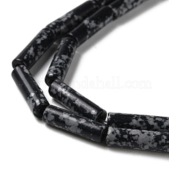 合成スノーフレーク黒曜石ビーズ連売り  コラム  4~4.5x13~14mm  穴：1.2mm  約27~29個/連  14.72''~14.96''（37.4~38センチメートル）&nbsp;G-D077-B02