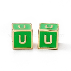 Rack Plating Brass Enamel Beads&nbsp;KK-B060-04G-02U