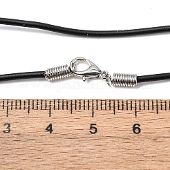 黒いゴムネックレス紐作り  鉄パーツ  プラチナ  17インチ  3mm&nbsp;NFS045-2