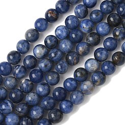 天然石ソーダライトビーズ連売り  ラウンド  6.5mm  穴：1mm  約28~29個/連  7.6インチ&nbsp;X-G-G515-6mm-07