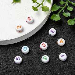 Opaque Acrylic Flat Round Beads&nbsp;X-SACR-Q100-M034
