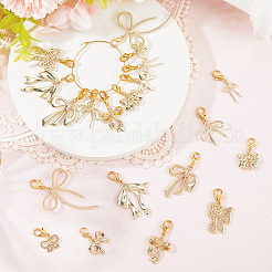 20Pcs 10 Styles Bowknot Alloy Pendant Locking Stitch Markers&nbsp;HJEW-SC00176