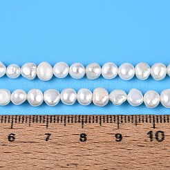 天然養殖淡水パールビーズ連売り  ナゲット  乳白色  5~6x5~6.5x3~5mm  穴：0.5~0.6mm  約32個/連  6.89~7.09''（17.5~18センチメートル）&nbsp;PEAR-T006-15B
