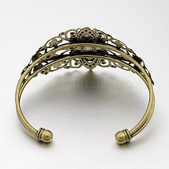 Filigree Brass Cuff Bangle Making and Oval Transparent Glass Cabochons&nbsp;DIY-X0219