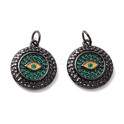 Brass Micro Pave Green Cubic Zirconia Pendants&nbsp;ZIRC-Z019-24B-NR
