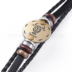 Braided Leather Cord Retro Multi-strand Bracelets&nbsp;BJEW-L616-20L