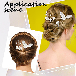 Alloy with Plastic Beads Hair Sticks for Women Girls&nbsp;OHAR-WH20010-08P