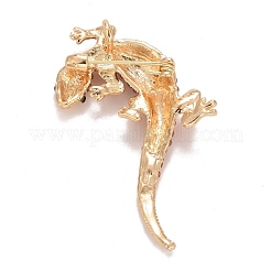 Rhinestone Lizard Badge&nbsp;JEWB-E013-03G-02