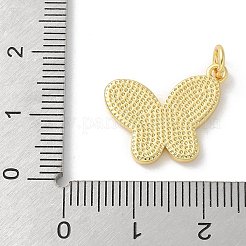天然石ホワイトシェルペンダント  真鍮製の蝶のチャームと丸カン  18KGP本金メッキ  15x18x2mm  穴：3.4mm&nbsp;KK-P292-13G