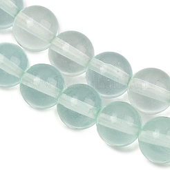 ウォーターメロンストーンガラスビーズ連売り  ラウンド  アクアマリン  6~7mm  穴：0.8mm  約65個/連  15.75''（40センチメートル）&nbsp;G-F792-C16-05